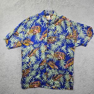Kahala Suns Hawaiian Shirt Men's Button Up Floral Short Sleeve Multicolor Size L